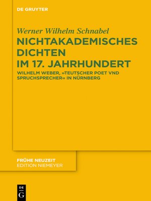cover image of Nichtakademisches Dichten im 17. Jahrhundert